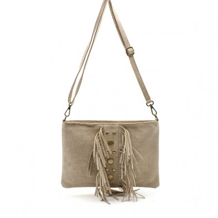Bolso Serraje Beige Mujer