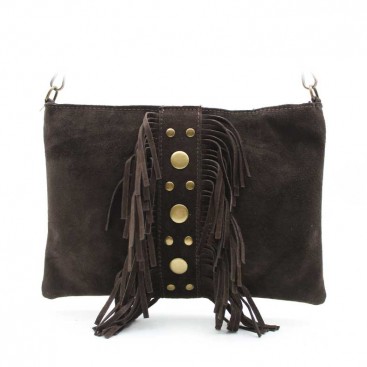 Bolso Serraje Chocolate Mujer