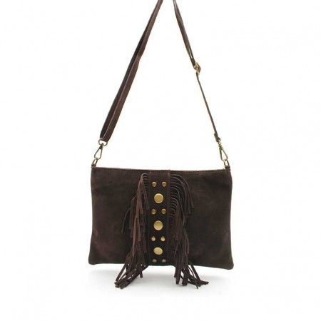 Bolso Flecos Marrón Chocolate