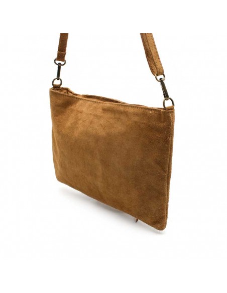 Bolso Camel Flecos Serraje