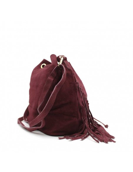 Bolso Burdeos Bandolera Flecos