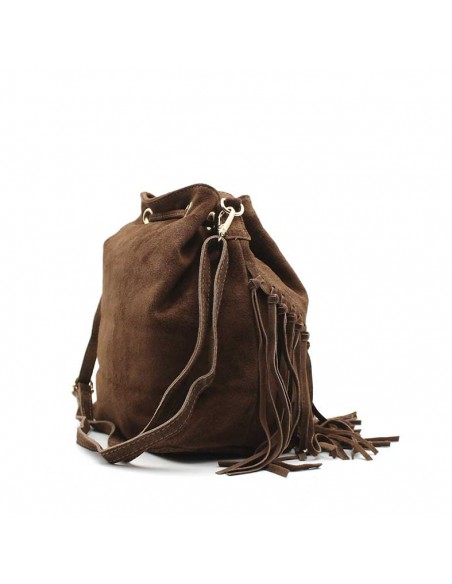 bolso con flecos marron​