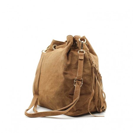 Bolso Piel Camel Flecos