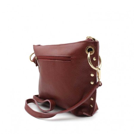 Bolso pequeño granate piel