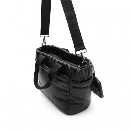 bolso negro grande acolchado