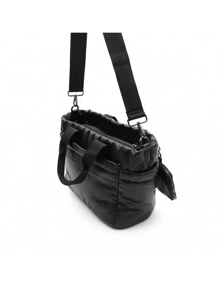 bolso negro grande acolchado