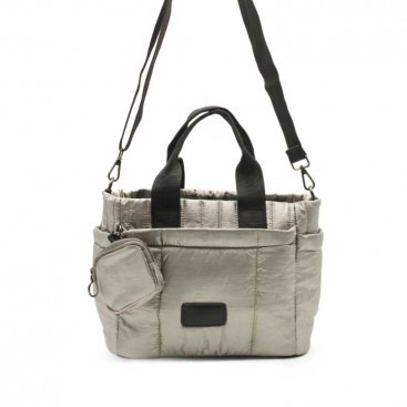 bolso bandolera acolchado plomo