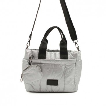 bolso acolchado plata