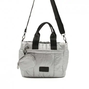 bolso acolchado plata