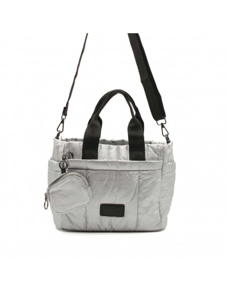 bolso acolchado plata