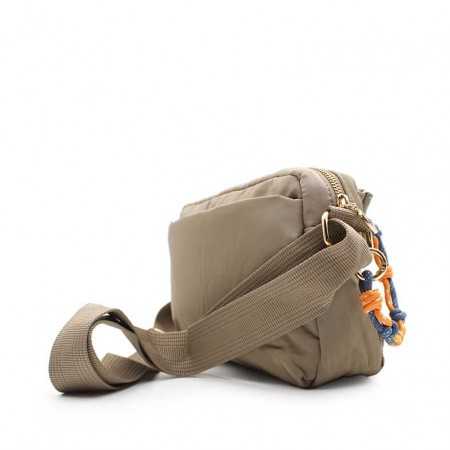 bandolera nylon taupe mujer