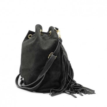 Bolso saco piel serraje