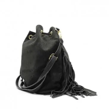 Bolso saco piel serraje