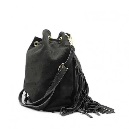 Bolso saco piel serraje