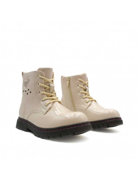 Bota militar niña beige
