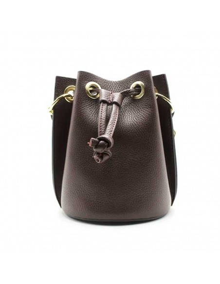 bolso saco piel marrón