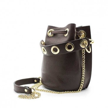 bombonera cuero marrón