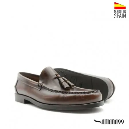 Mocasines marrones hombre