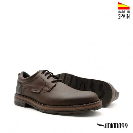 Zapatos marrones cuero hombre