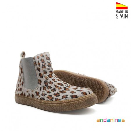 botin leopardo pelo niña