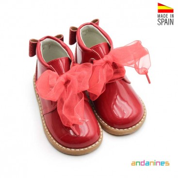 Botines lazo glitter niña