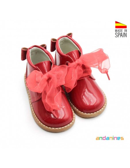 Botines lazo glitter niña