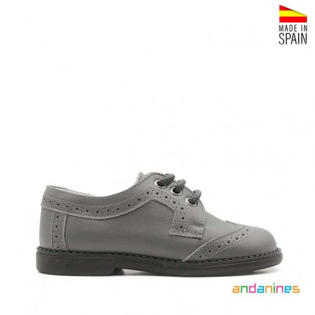 Blucher niño piel gris