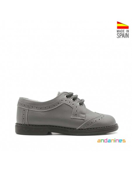 Blucher niño piel gris