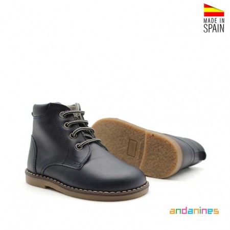 Botas azul marino piel niño