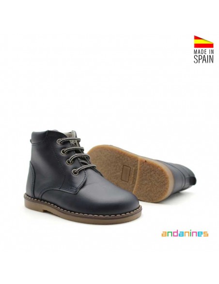 Botas azul marino piel niño