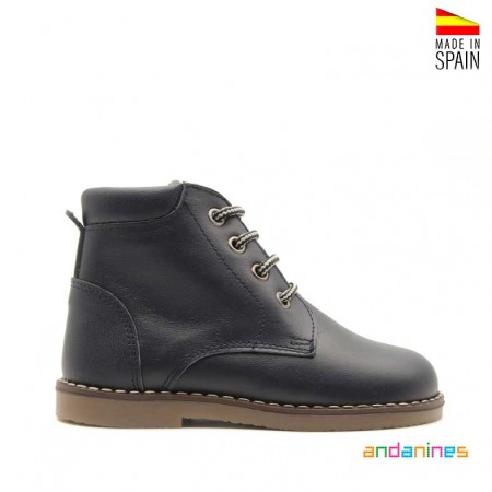 Botas niño piel azul marino