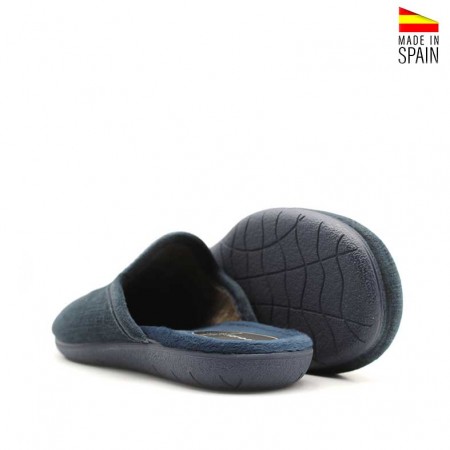 zapatillas de estar por casa hombre para invierno azul marino con suela de goma