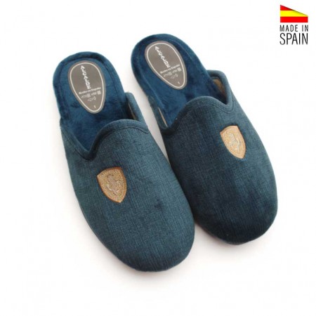 zapatillas estar por casa hombre azul marino con escudo de invierno