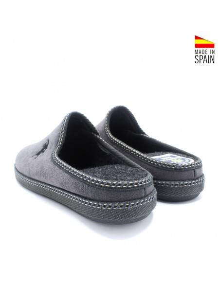 Zapatilla destalonada gris hombre con cuña interior
