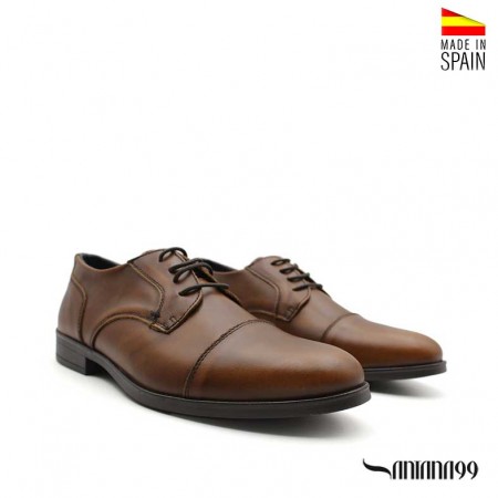 zapato piel marron hombre​