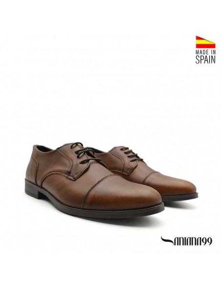 zapato piel marron hombre​