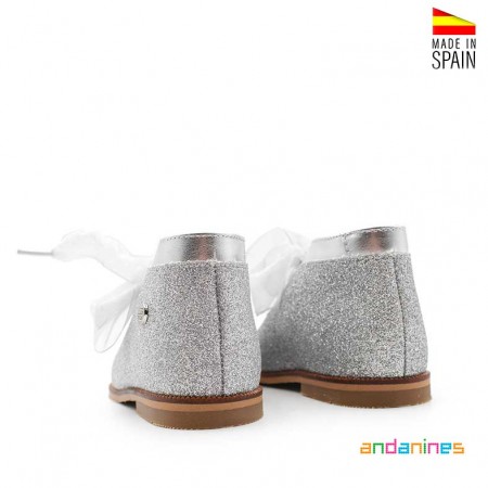 zapato ceremonia niña plata