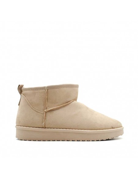 Botines Beige Con Pelo Mujer