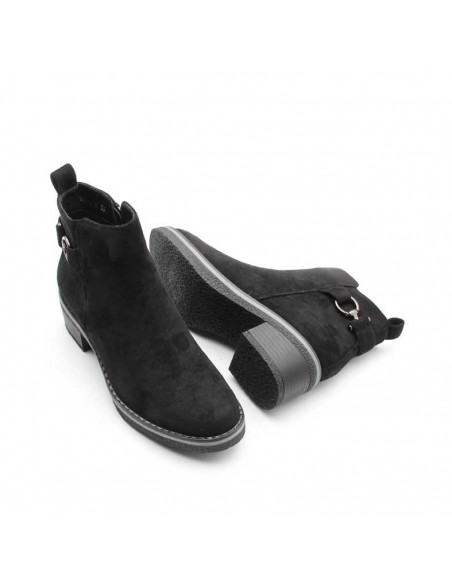 botin negro tacon ancho​