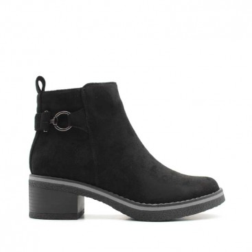 botines de antelina negro