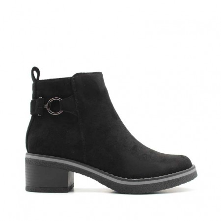 botines de antelina negro