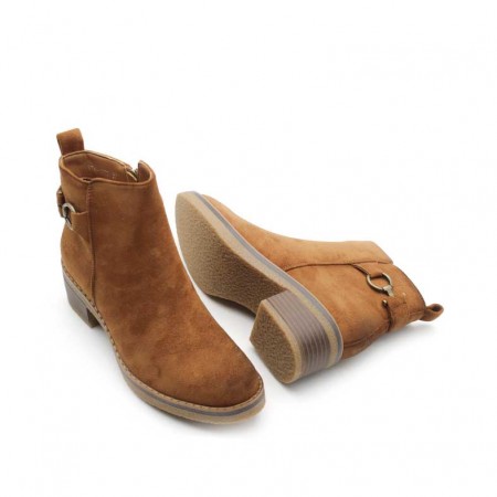botines tacon camel mujer​