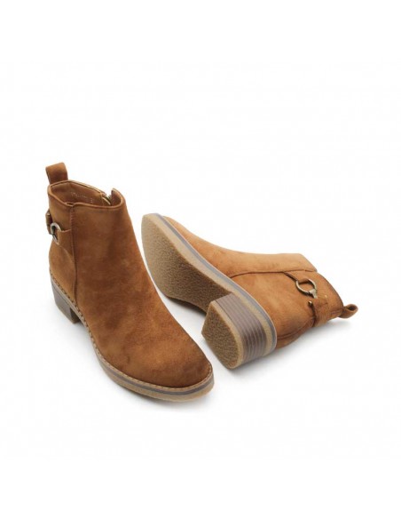 botines tacon camel mujer​