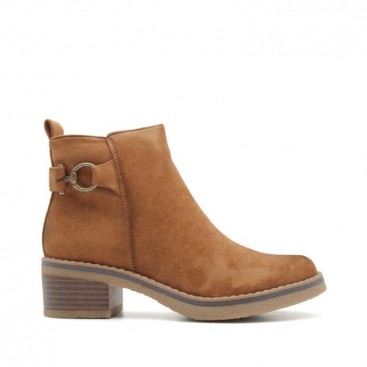 Botines camel mujer