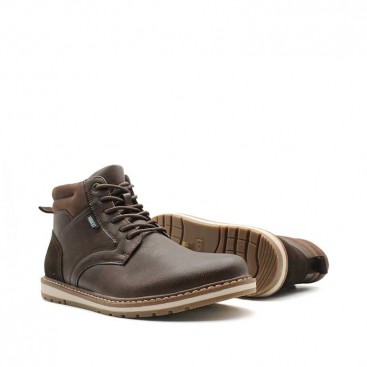 botas con cremallera marrón