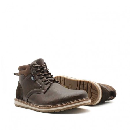 botas con cremallera marrón