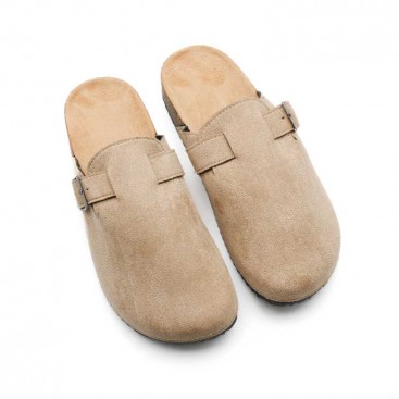 zuecos unisex beige