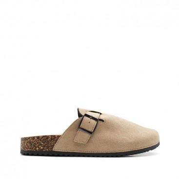 zuecos hombre beige
