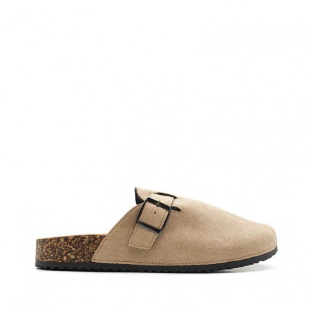zuecos hombre beige