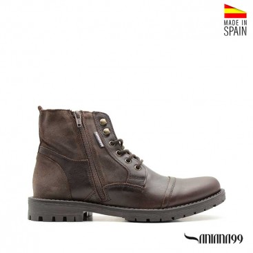 botas piel marron hombre